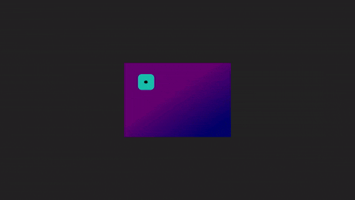 a blue square with a hole in the middle is on a dark purple background