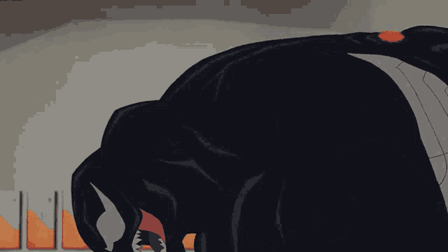 a cartoon drawing of venom with a long tongue sticking out
