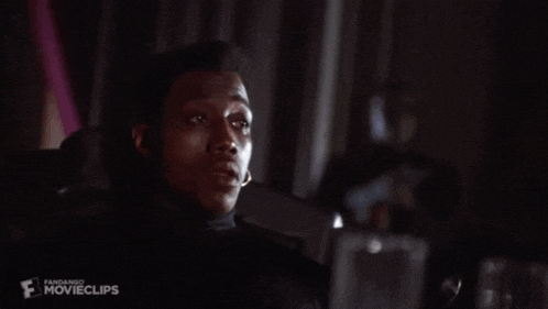 a man says " leave me " in front of a movie clip