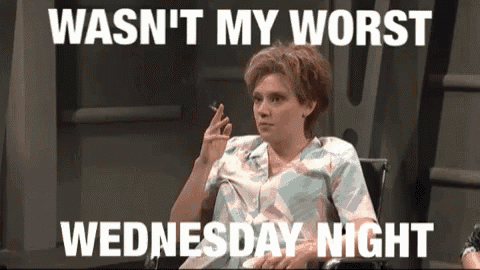 a woman is sitting in a chair with a cigarette in her hand and the caption was n't my worst