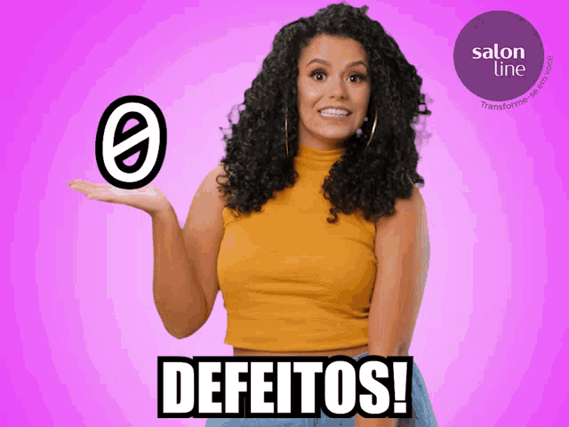 a woman with curly hair is holding a sign that says e on it