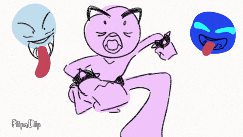 a drawing of a cartoon character with the word flipa clip below