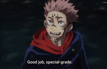 a cartoon character says " good job special-grade "