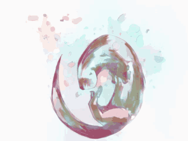 a drawing of a squirrel in a circle surrounded by water drops