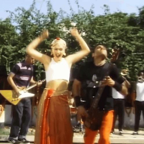 Cheering Gwen Stefani GIF - Cheering Gwen Stefani Tony Kanal GIFs