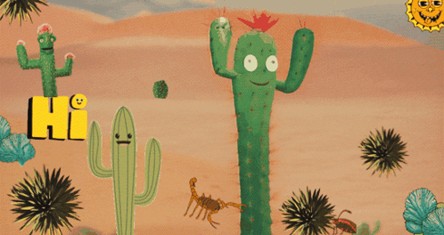 Happy Cactus Hello GIF - Happy Cactus Hello Desert GIFs
