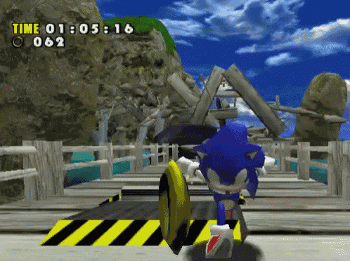 sonic the hedgehog in a video game with a time of 1:05:15