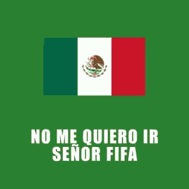 a mexican flag with the words no me quiero ir señor fifa below it