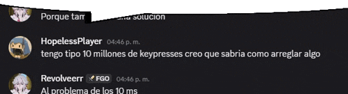 a screenshot of a conversation with hopelessplayer and revolverr
