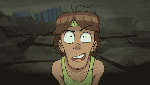 a cartoon of a man with a headband on his head