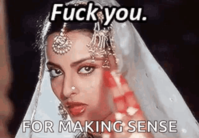 a woman in a white veil is making a funny face .