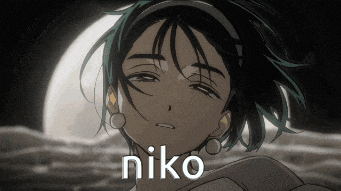 a drawing of a girl with the word niko on the bottom