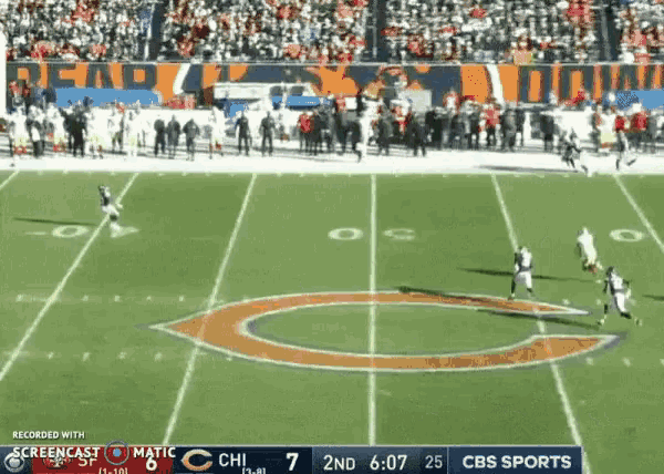 a football game is being recorded with screencast matic and cbs sports