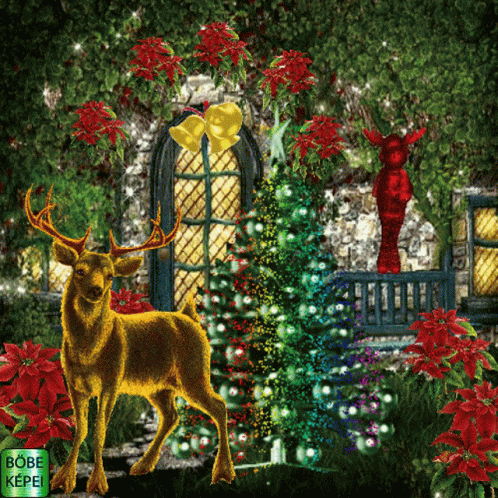 Boldog Karácsonyt Reindeer GIF - Boldog Karácsonyt Reindeer Bells GIFs