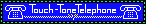 a blue sign that says " touch lone telephone " on it