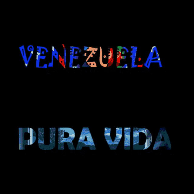 a black background with the word venezuela and pura vida