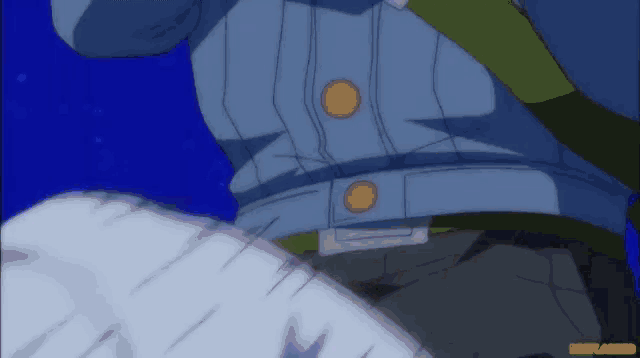 a cartoon drawing of a person 's torso with a blue background and a watermark that says exploded on it