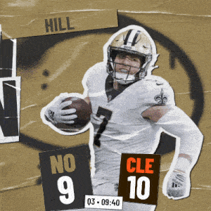 a new orleans saints football player holding a ball