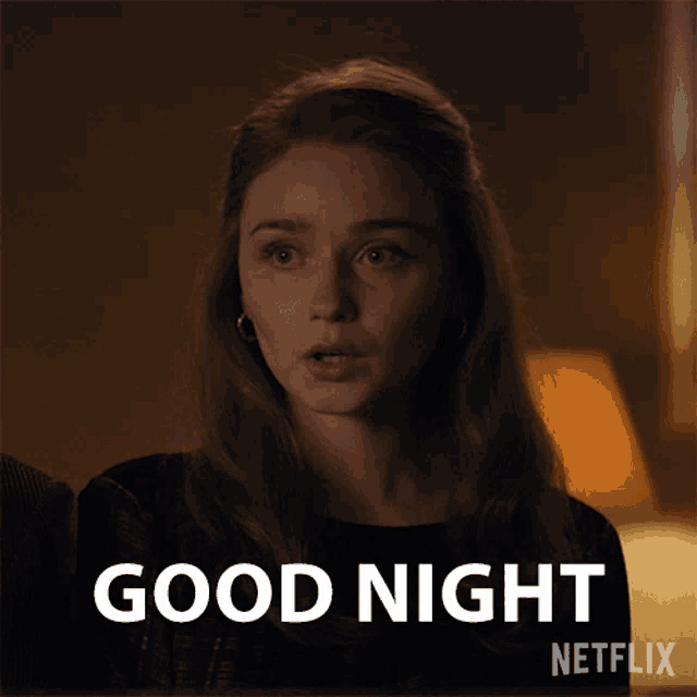 a woman says good night on a netflix advertisement