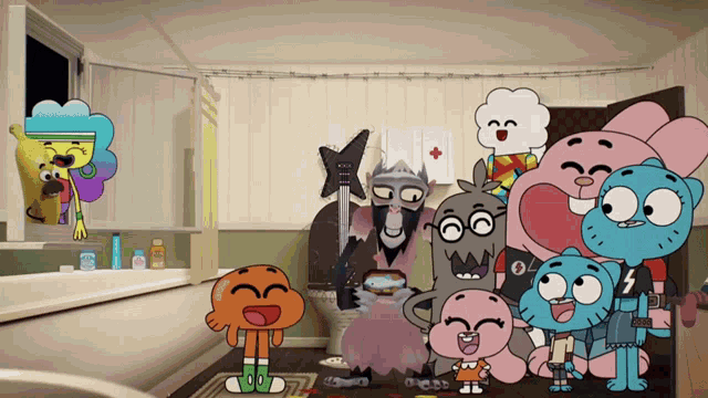 a group of cartoon characters including darwin and gumball