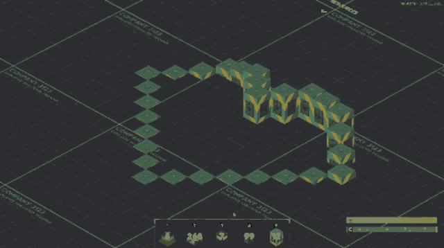 a screenshot of a video game shows a number of blocks stacked on top of each other