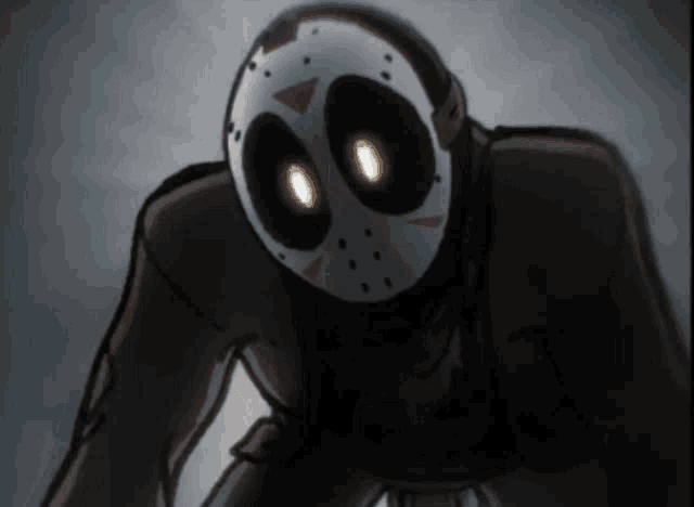 a cartoon character wearing a jason voorhees mask