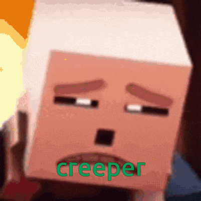 a creeper with a sad face and the word creeper on it