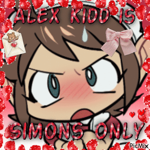alex kidd is simons only in red letters