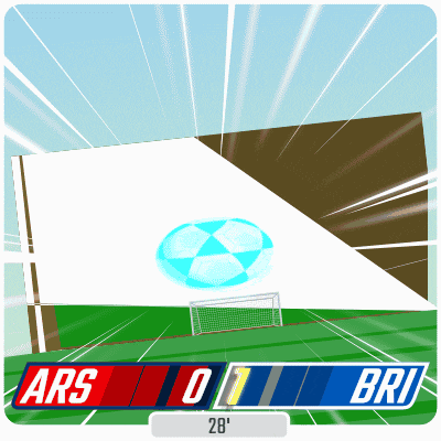 a soccer game between ars and bri with a score of 0-1