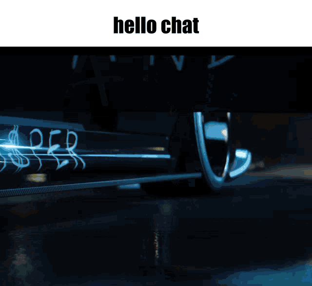 a blurred image with the words hello chat on the top