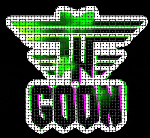 a green and white logo that says the word good