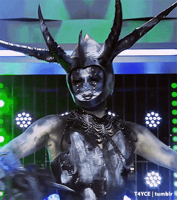 a person with a mask on their face and a helmet on their head with the words t4yce tumblr below them
