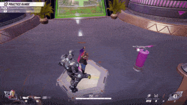 a screenshot of a video game shows the practice range