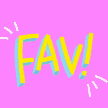 a pink background with the word fav written in blue letters