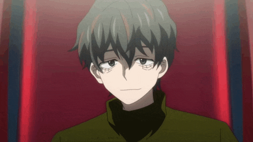 a cartoon character with a turtleneck and gray hair looks at the camera