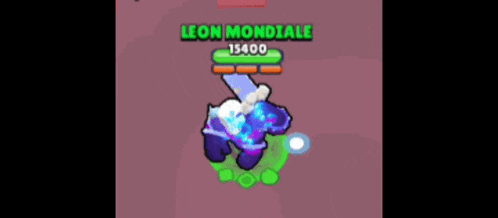 a cartoon character with a sword and the name leon mondia