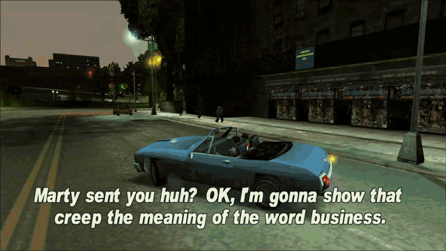 Gtagif Gta One Liners GIF - Gtagif Gta One Liners Marty Sent You Huh Ok Im Gonna Show That Creep The Meaning Of The Word Business GIFs