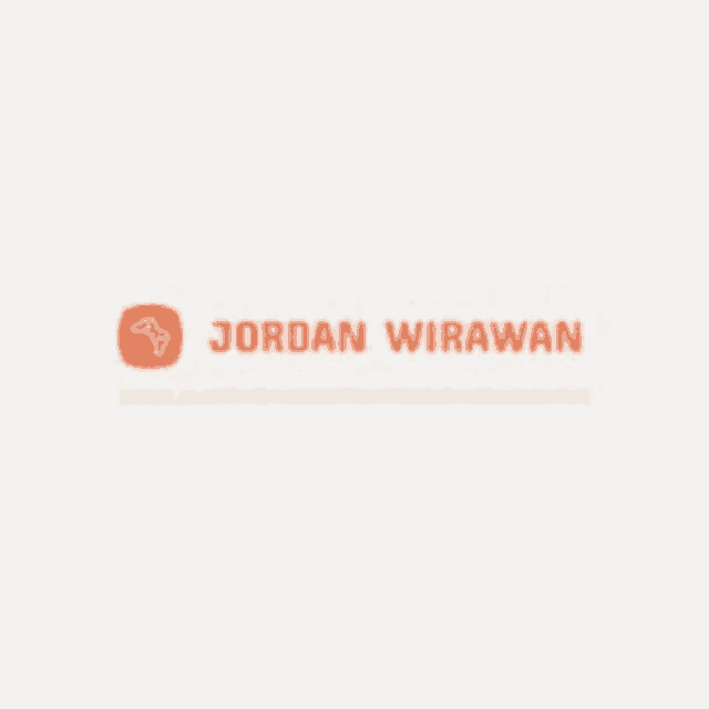 the logo for jordan wirawan is orange and white and has a picture of an elephant .