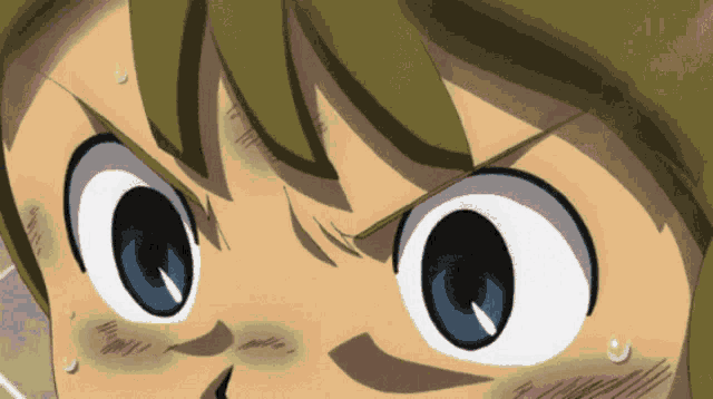 a close up of a cartoon character 's face with a very angry look on his face