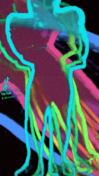 a colorful drawing of a person with the word tator on the bottom left