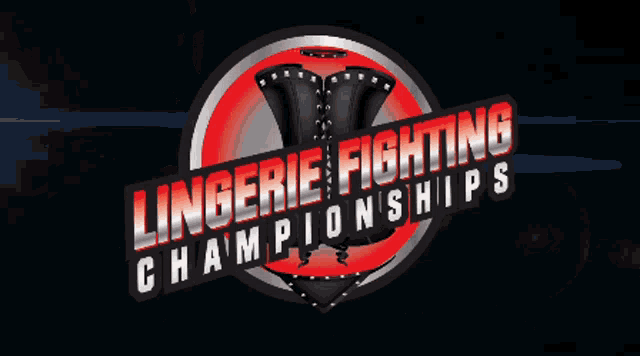 a logo for the lingerie fighting championships is displayed on a black background