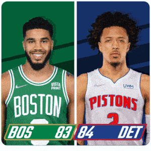 Boston Celtics (83) Vs. Detroit Pistons (84) Third-fourth Period Break GIF - Nba Basketball Nba 2021 GIFs