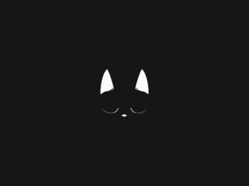 a black cat with white ears is sleeping with the letters zzz above its head