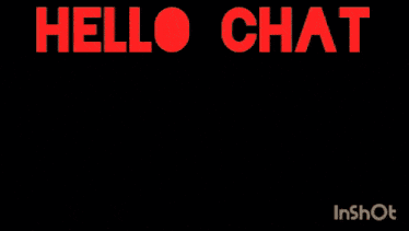 a video game screen says hello chat in red