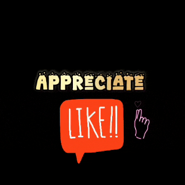 a black background with a speech bubble that says appreciate like !