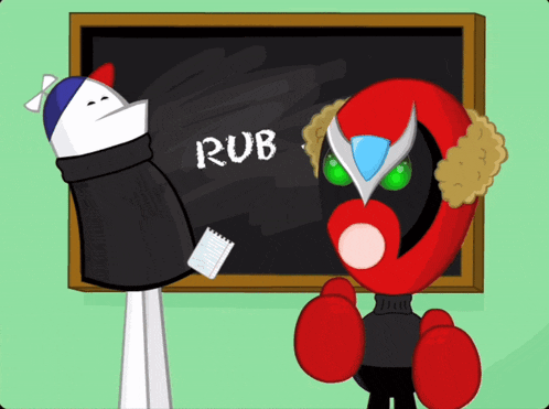 a chalkboard with rub written on it