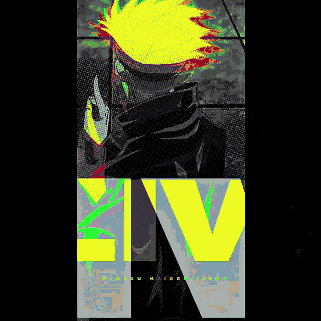 a poster of a man giving the middle finger with the word jujutsu written below him