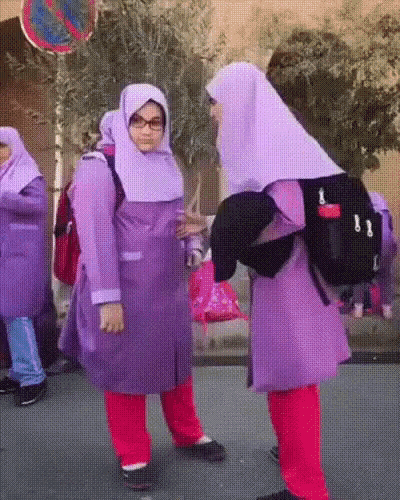 Surprised Who Are You GIF - Surprised Who Are You Purple Hijab GIFs