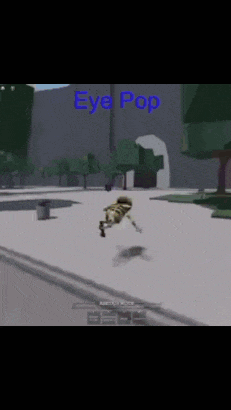 a skeleton is flying through the air in a video game called eye pop