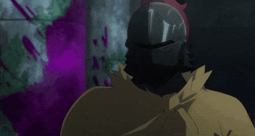 a cartoon character with a sword and a helmet